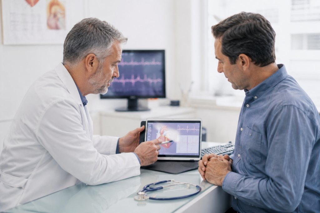 explication d'une ischémie cardique à un patient