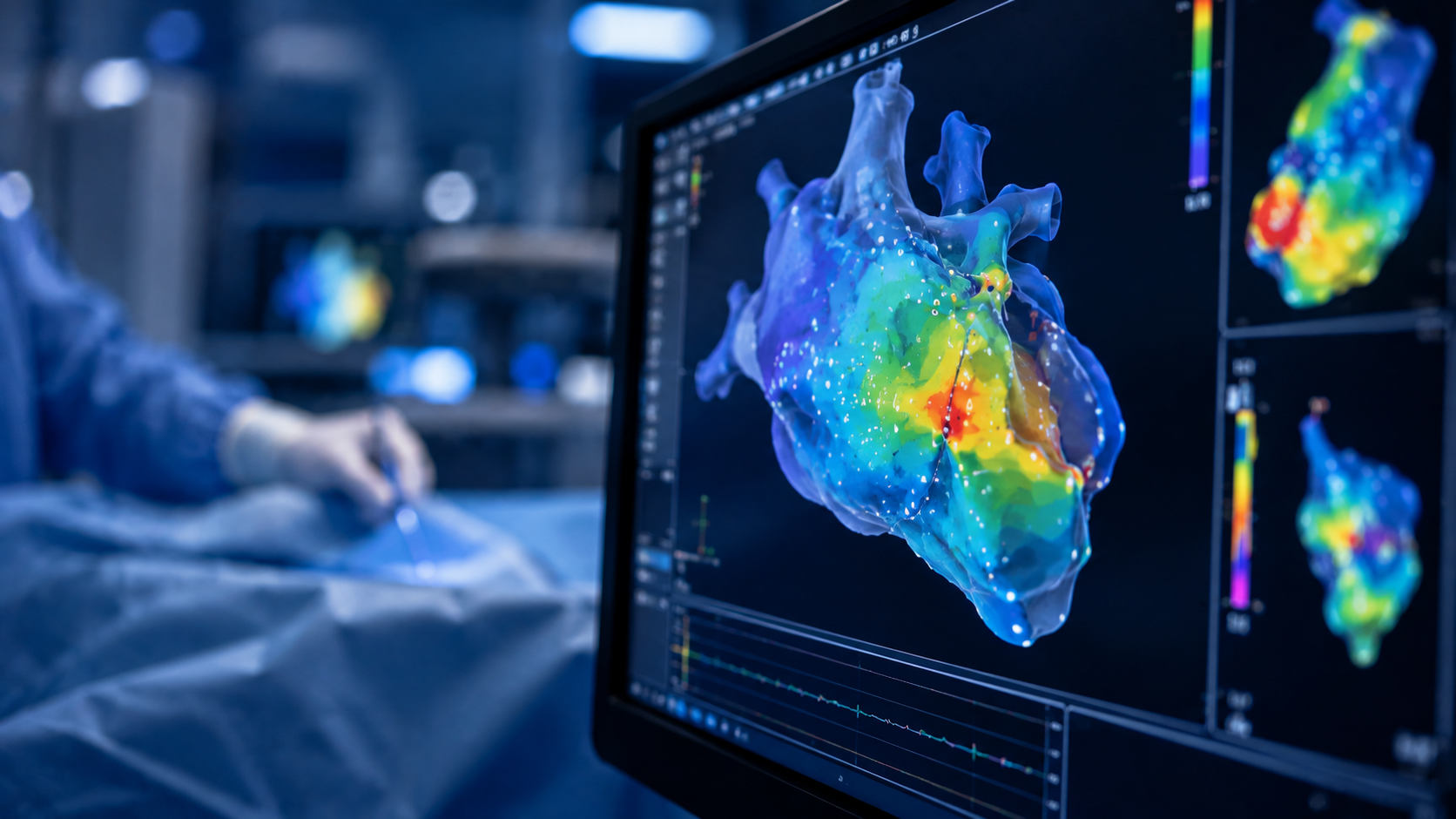Cartographie électro-anatomique 3D du cœur qui remplace les rayons X pendant l'ablation par électroporation